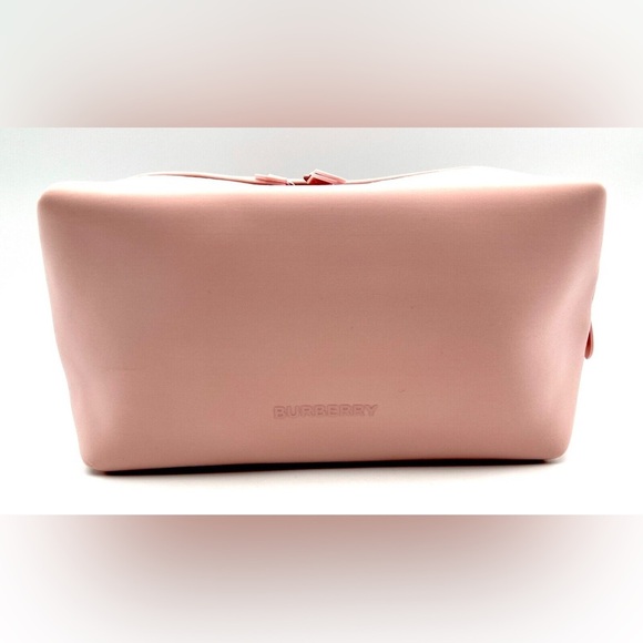 NEW! Burberry Logo Clutch Toiletry Bag Cosmetic Pouch Travel Case ~ Pink - Picture 4 of 11